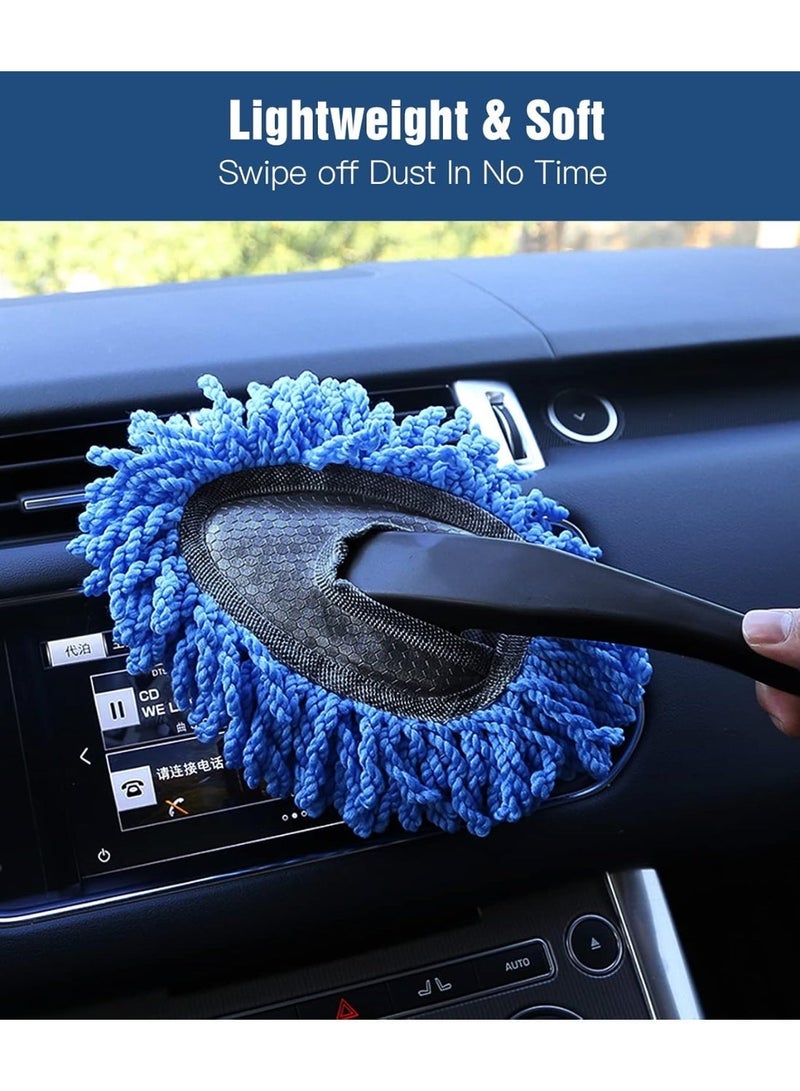 مجموعة غبار السيارة ، 2 حزمة فرشاة غبار السيارة مجموعة مع غبار حبوب اللقاح من الألياف الدقيقة الخدش الحر ، فرشاة غبار السيارة القابلة للتوسع و Duster Dash للسيارة أدوات التنظيف الداخلي الخارجي - Image 4